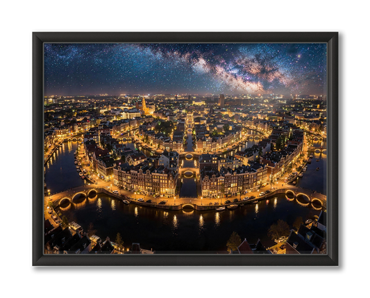 Amsterdam At Night Kunstwerk Wanddecoratie