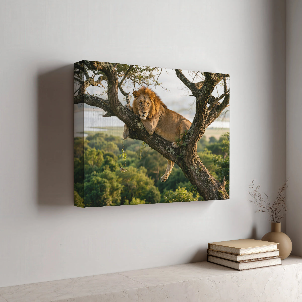 Leeuw Tanzania Canvas Poster Muurdecoratie