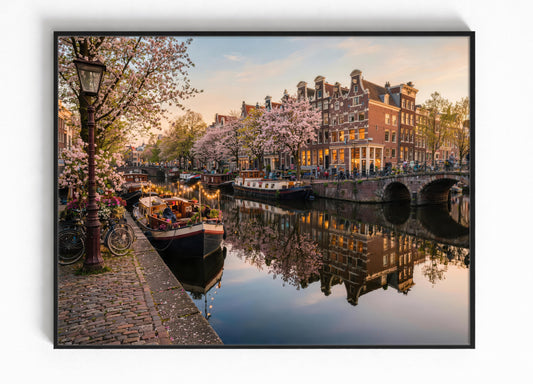 Amsterdam Stads Foto Muurdecoratie 4K Bestellen Ingelijste Poster