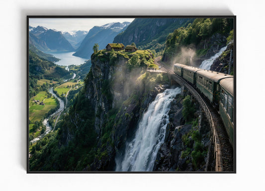 Flåm-spoorlijn Noorwegen Ingelijste Poster Kopen Verjaardag Cadeau