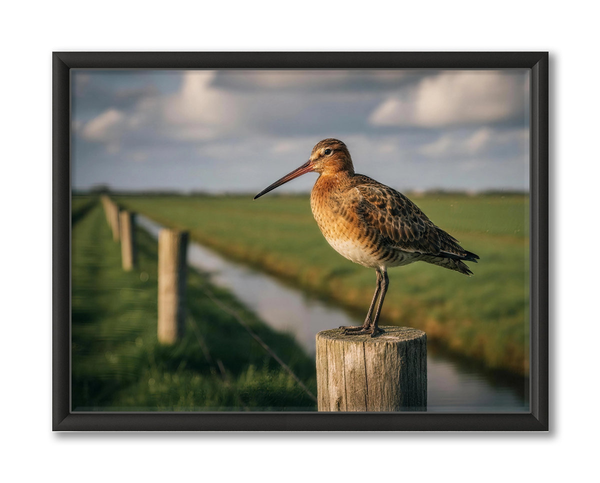 Grutto Vogel Muurdecoratie Ingelijste Poster Natuur Fotografie