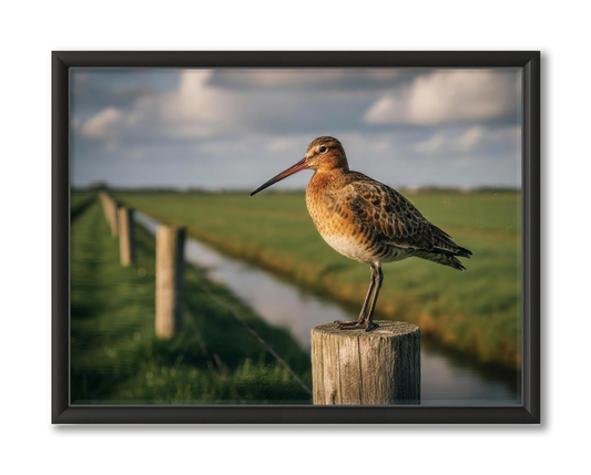 Grutto Vogel Muurdecoratie Ingelijste Poster Natuur Fotografie