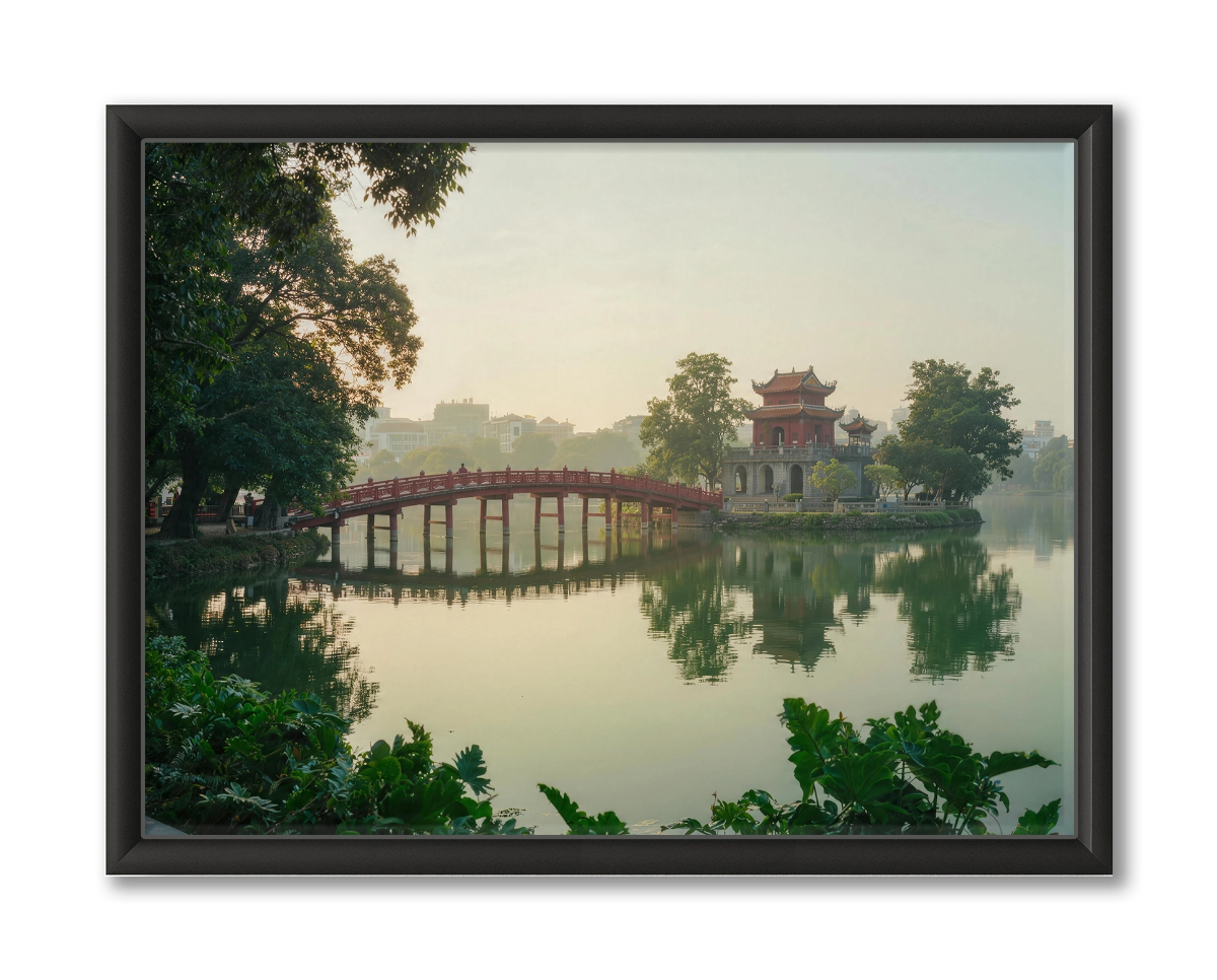 Ngoc Son Temple Hanoi Reis Ingelijste Poster Cadeau