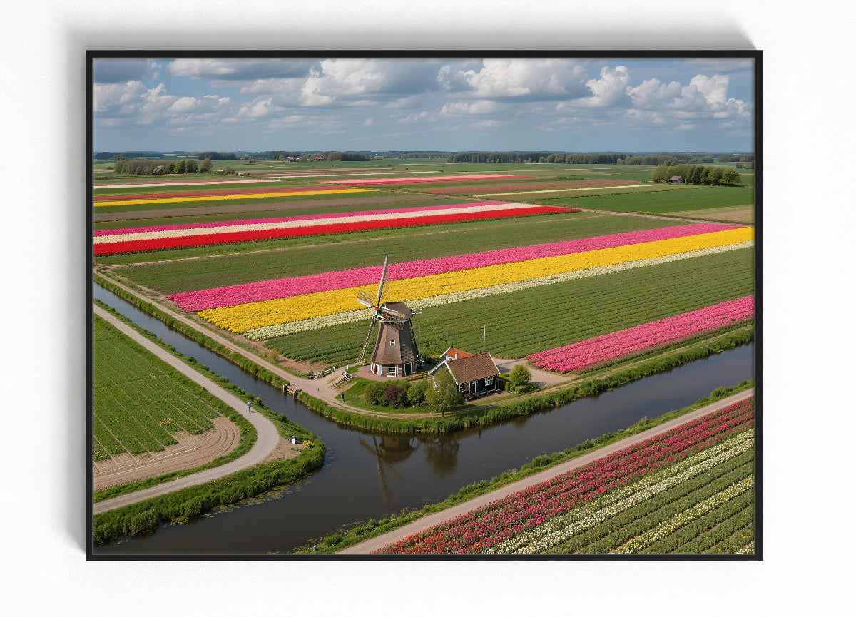 Tulpenvelden Windmolen Natuur Wanddecoratie Natuurfotografie