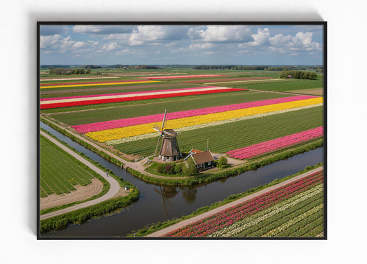 Tulpenvelden Windmolen Natuur Wanddecoratie Natuurfotografie